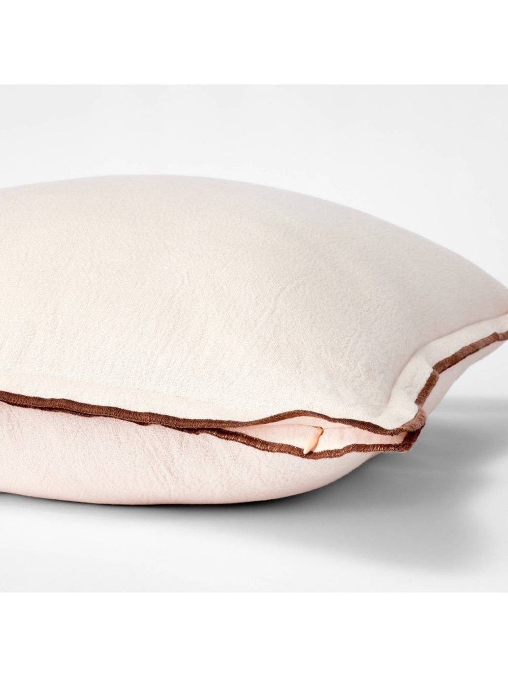 Studio McGee Oversized Two-Tone Linen Square Throw Pillow 24” x 24” Light Pink